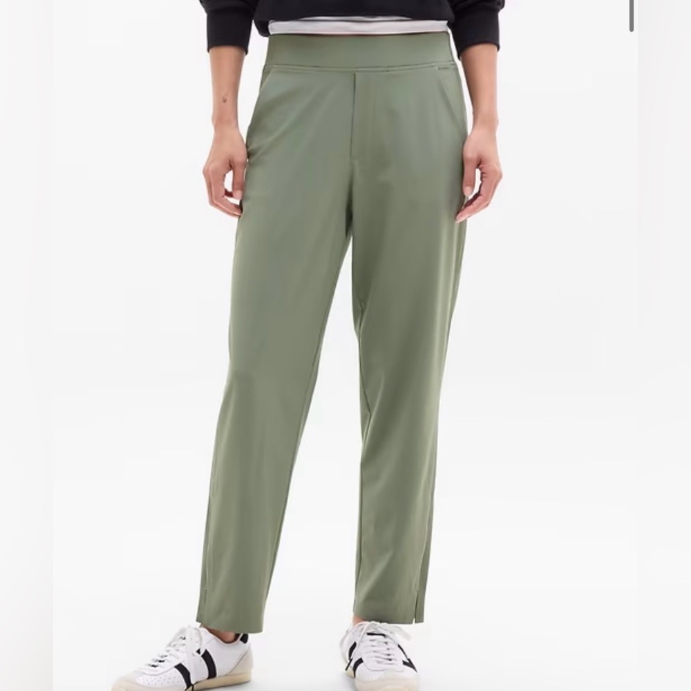 Athleta Brooklyn Mid-Rise Ankle pant, green, 14P